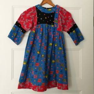 Vintage MOUSEFEATHERS Corduroy Multicolor Dress